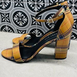 Madden Girl Women's Beella Mustard Plaid 9.5 NEW